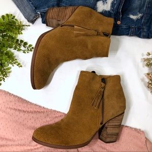 GUESS Suede Zipper Booties Size 8.5